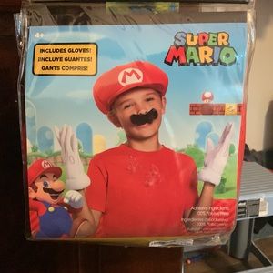 Disguise Inc - Super Mario Brothers Mario Kids Hat & Mustache
